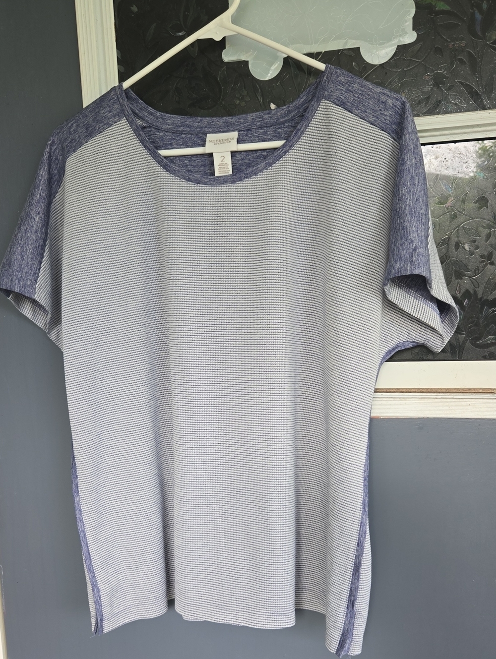 2 Piece set Chico's Light Blue & Heather Blue Short Sleeve Crewneck Tee.
